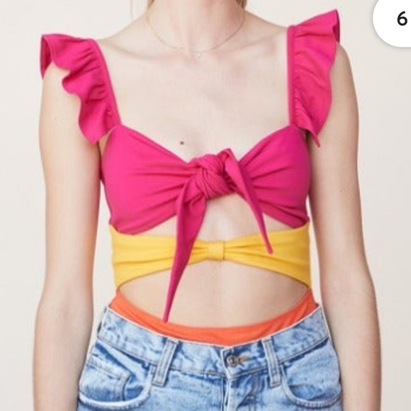 Double Knot Bodysuit With Ruffle - Picture 2 of 8